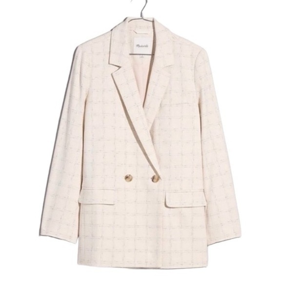 NWT Madewell Caldwell Double Breasted Blazer in Ghent Plaid size S - Picture 1 of 15